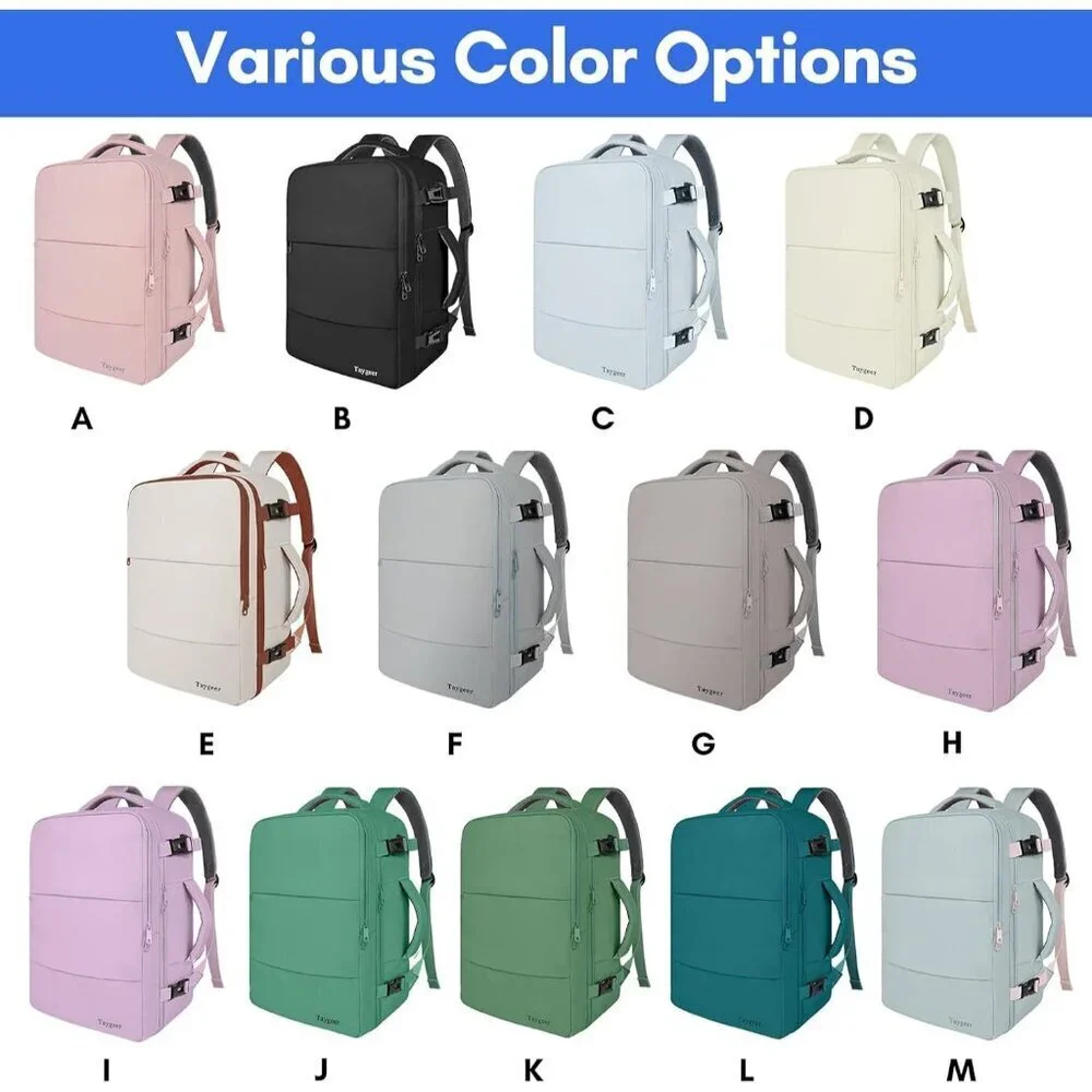 Taygeer Women's Black Travel Backpack Carry On 15.6inch Laptop Backpack